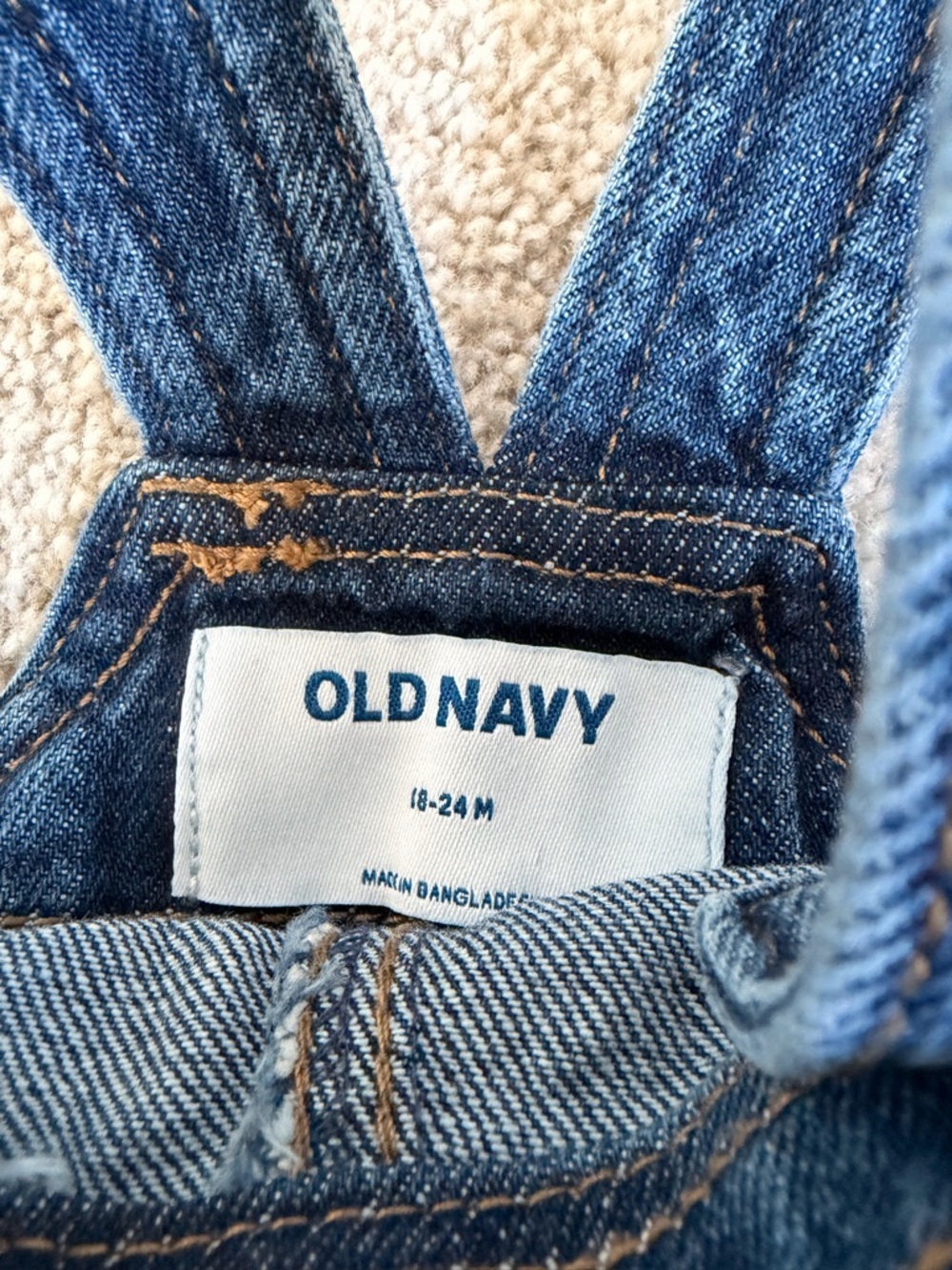 Old Navy Blue Denim Heart Pocket Overall Dress - Picture 2 of 4